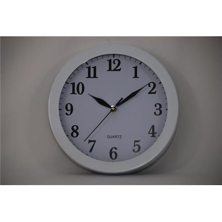 Everrich Industries Everrich EVW-0006 10 in. White Frame with Silent Movement Wall Clock EVW-0006
